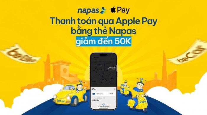 Vi vu BE nhận ưu đãi hấp dẫn khi thanh toán bằng NAPAS Apple Pay
