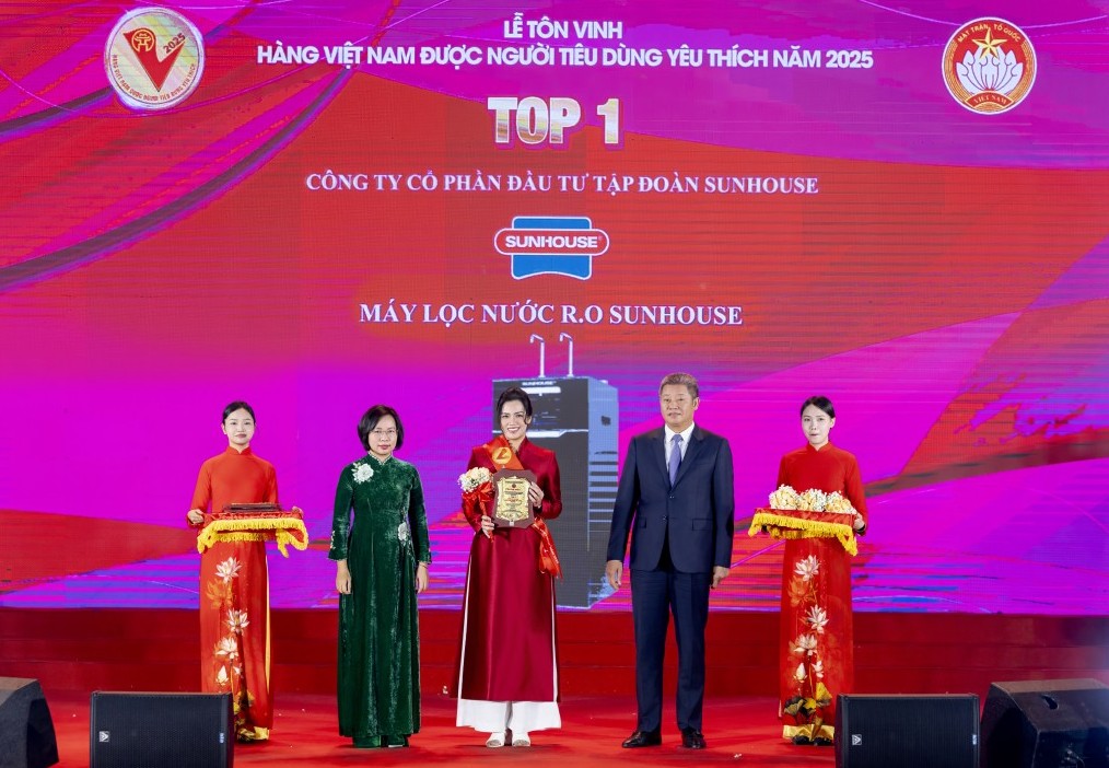 Máy lọc nước RO SUNHOUSE đạt danh hiệu Top 1 “Hàng Việt Nam được người tiêu dùng yêu thích 2025”