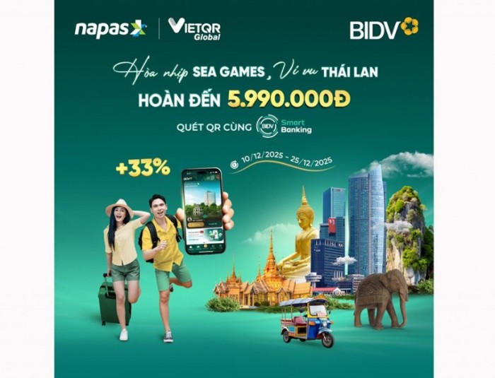 Đến Thái Lan, quét QR tận hưởng ưu đãi hấp dẫn từ NAPAS và BIDV