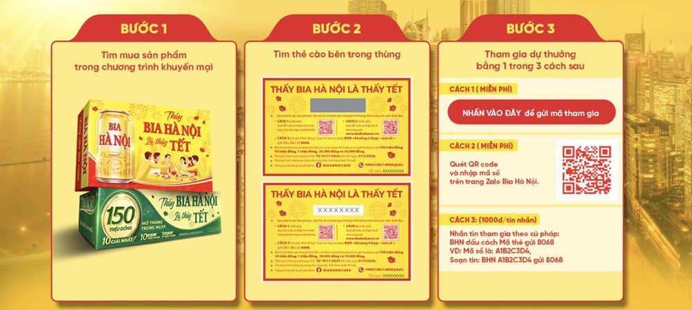 Mở triệu lộc vàng đón Tết sung túc cùng Bia Hà Nội Tết năm 2026