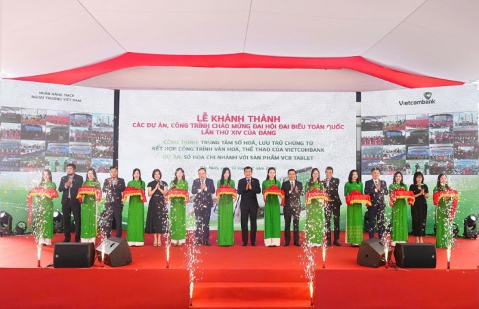Vietcombank khánh thành 2 công trình, dự án chào mừng Đại hội đại biểu toàn quốc lần thứ XIV của Đảng