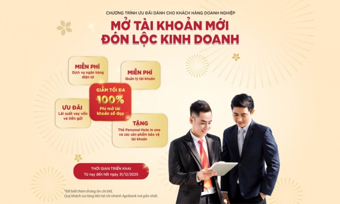 Doanh nghiệp “Mở tài khoản mới- Đón lộc kinh doanh” cùng Agribank