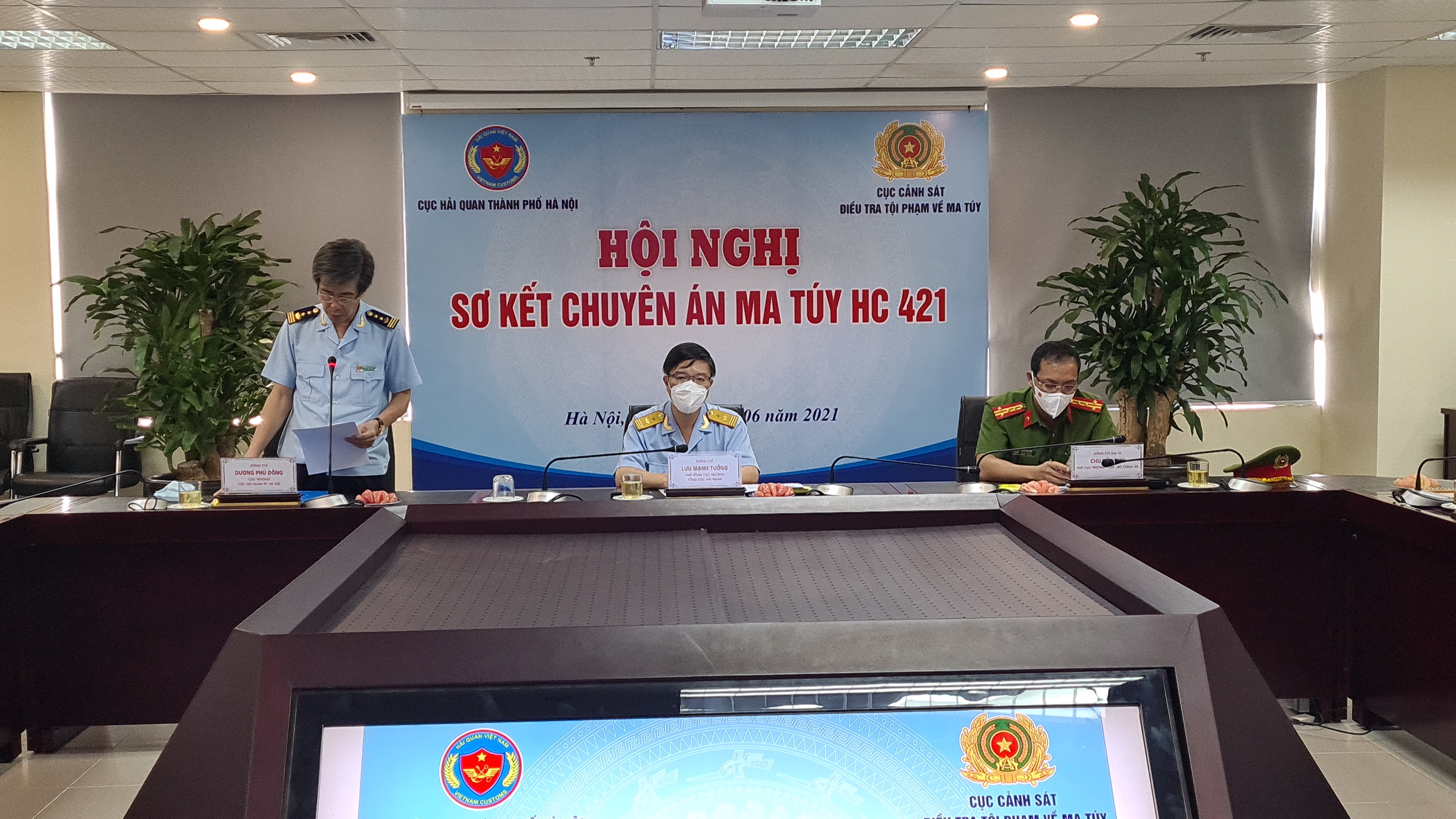 Cục Hải quan TP. Hà Nội tổ chức Hội nghị sơ kết chuyên án ma túy HC 421, chiều 18/6/2021. 
