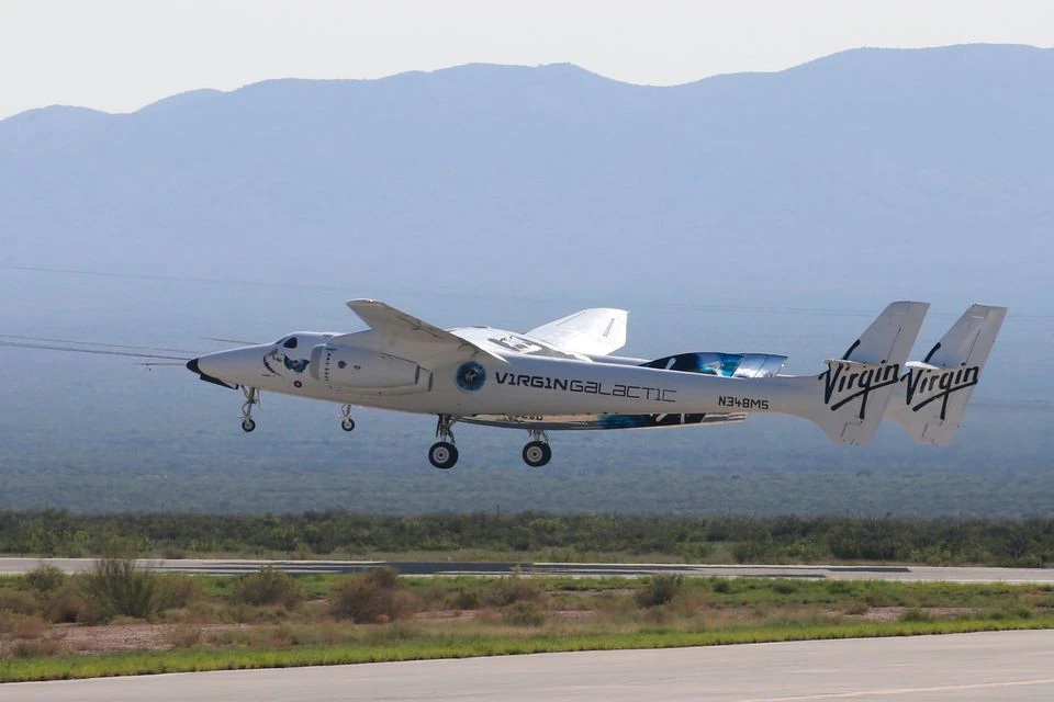  Máy bay tên lửa chở khách Unity của hãng hàng không vũ trụ Virgin Galactic. Ảnh: Reuters.  