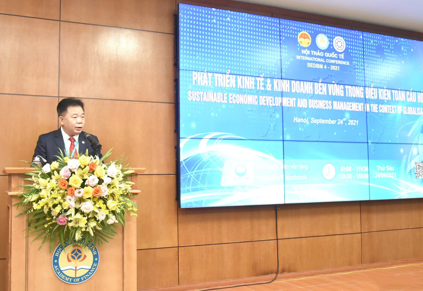 PGS.,TS. Nguyễn Trọng Cơ - Giám đốc Học viện Tài chính phát biểu khai mạc hội thảo.