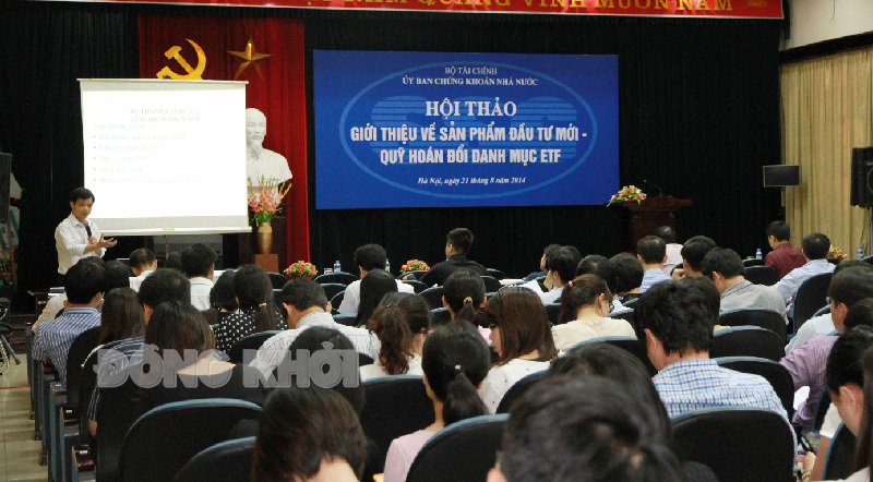 Quang cảnh Hội thảo giới thiệu về sản phẩm đầu tư mới - Quỹ hoán đổi danh mục ETF. Ảnh: HT