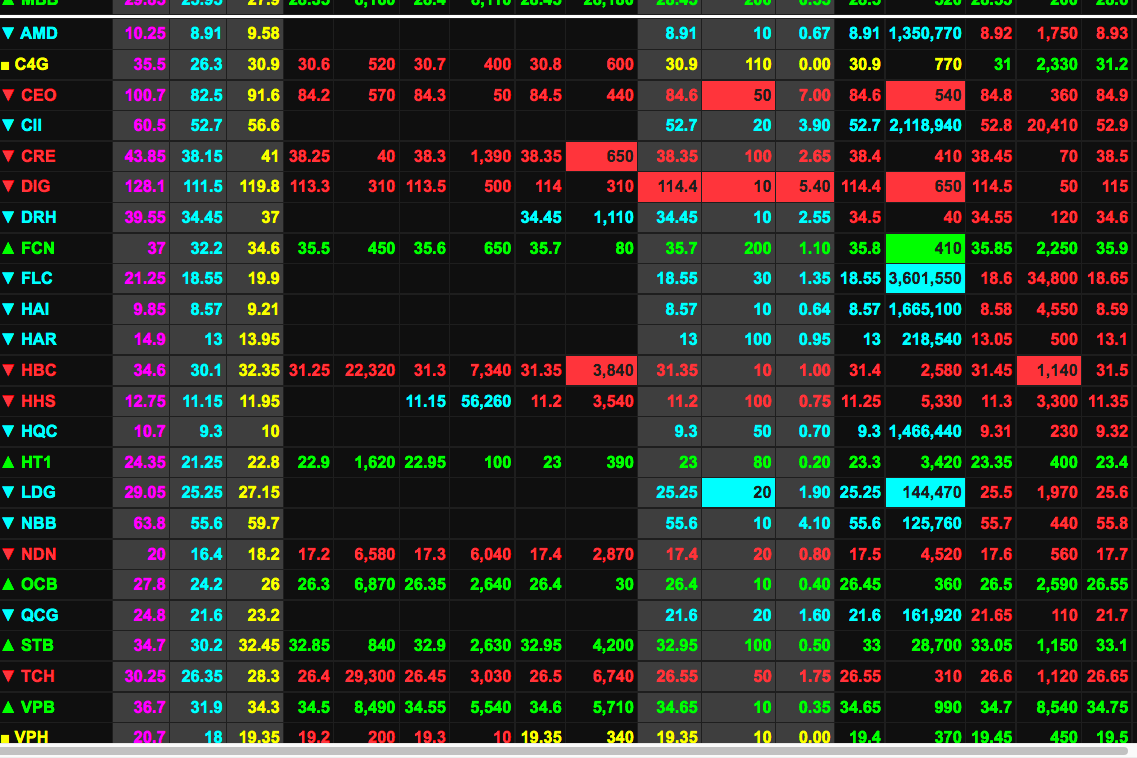 Cổ phiếu BĐS trắng bên mua trong phiên giao dịch ngày 12/1/2021.
