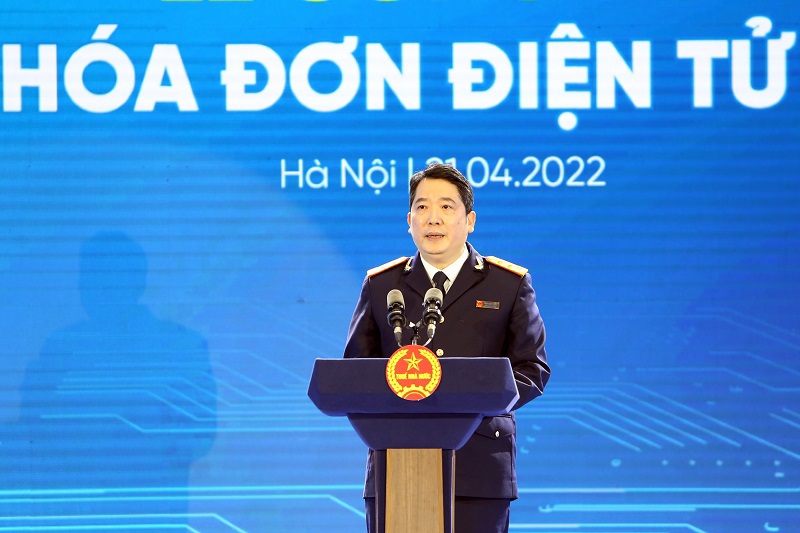 Tổng cục trưởng Tổng cục Thuế Cao Anh Tuấn phát biểu tiếp thu ý kiến chỉ đạo của Thủ tướng Chính phủ, Bộ trưởng Bộ Tài chính.