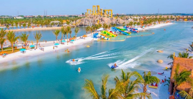 Tổ hợp công viên Biển tạo sóng nhân tạo Royal Wave Park lớn nhất thế giới tại Vinhomes Ocean Park 2 – The Empire. Ảnh: VHM