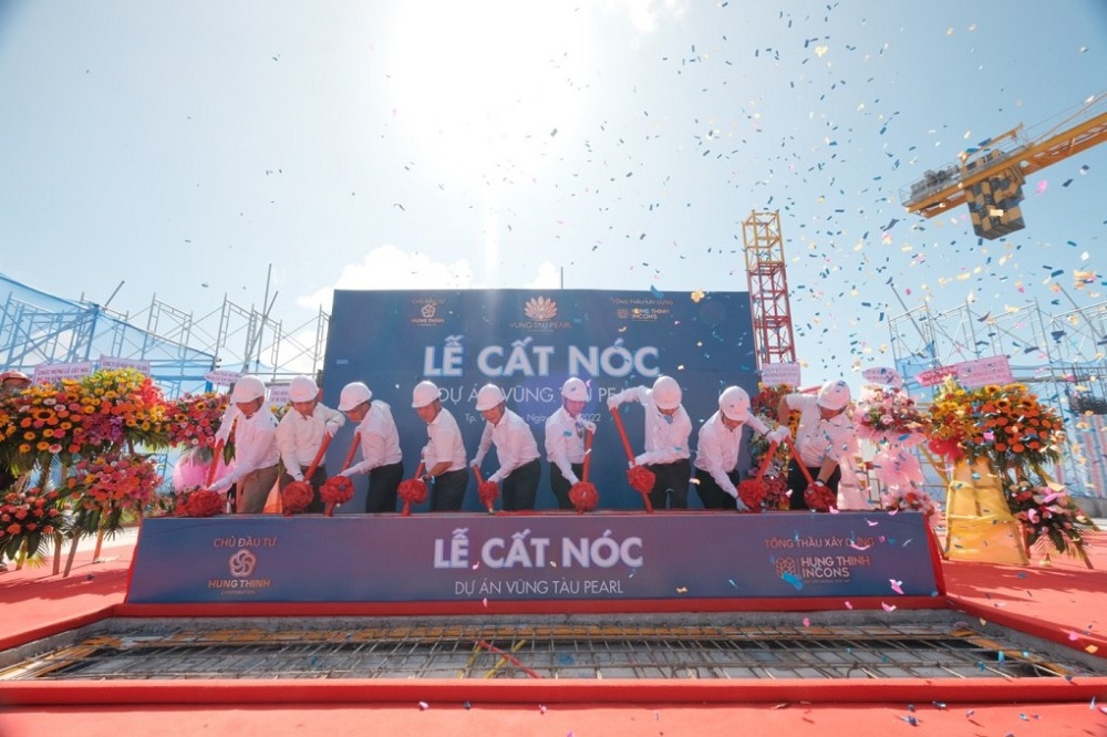 Hình ảnh tại buổi lễ cất nóc của dự án Vung Tau Pearl. Ảnh: HT