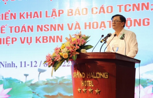 Ông Nguyễn Mạnh Cường - Phó Tổng Giám đốc KBNN phát biểu khai mạc Hội nghị.