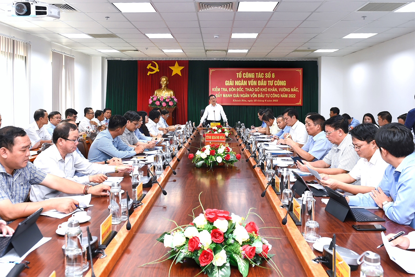 Bộ trưởng Hồ Đức Phớc phát biểu tại buổi làm việc với đại diện các địa phương Khánh Hòa, Nghệ An, Phú Yên, Sóc Trăng.