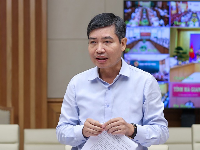 Thứ trưởng Bộ Tài chính Tạ Anh Tuấn phát biểu tại Hội nghị. Nguồn: chinhphu.vn