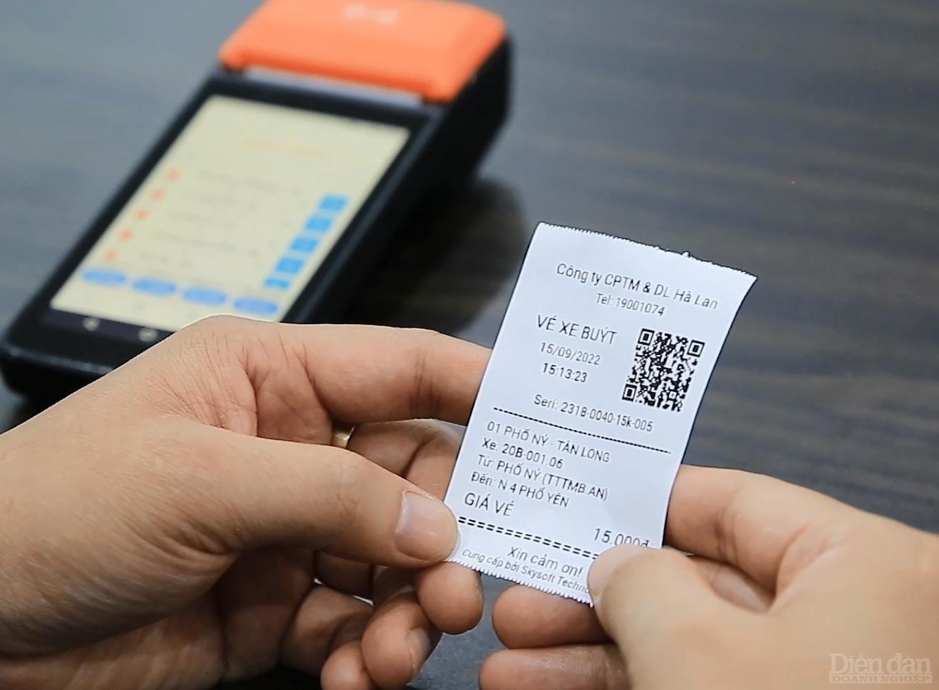 Vé xe buýt điện tử được áp dụng từ ngày 15/9/2022 của doanh nghiệp vận tải Hà Lan (tỉnh Thái Nguyên). Nguồn: diendandoanhnghiep.vn