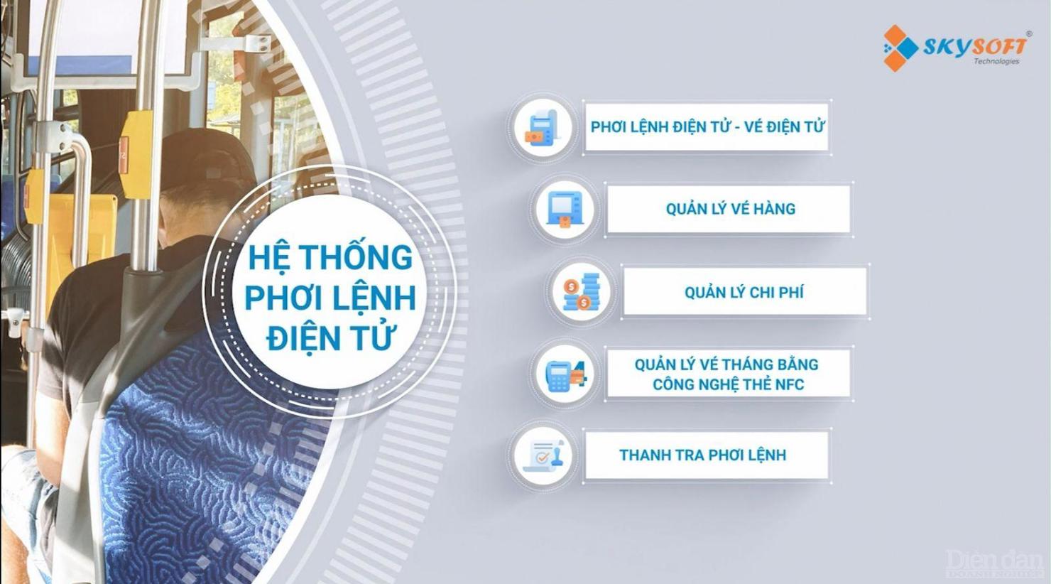 Hệ thống phơi lệnh điện tử - vé điện tử đang là giải pháp tối ưu cho doanh nghiệp quản trị, kết nối liên thông với cơ quan quản lý nhà nước. Nguồn: Skysoft