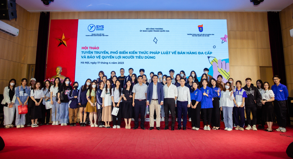 Chuỗi hoạt động tuyên truyền, phổ biến kiến thức pháp luật về bán hàng đa cấp và bảo vệ quyền lợi người tiêu dùng thu hút hàng nghìn sinh viên các trường đại học tham dự. Nguồn: Amway