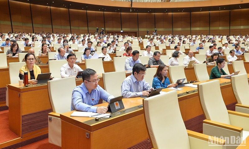 Các đại biểu dự phiên họp chiều 25/5/2023. Ảnh: Đăng Khoa.