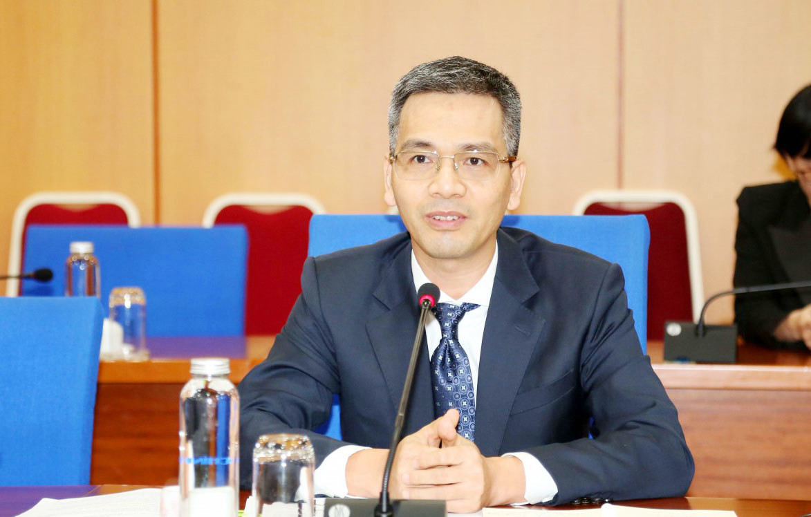 Thứ trưởng Võ Thành Hưng phát biểu tại cuộc làm việc. Ảnh: Đức Minh