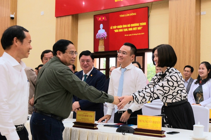 Thủ tướng Phạm Minh Chính đánh giá cao đóng góp của các đơn vị, nhà hảo tâm cho phong trào xóa nhà tạm, nhà dột nát trên địa bàn tỉnh Lâm Đồng  