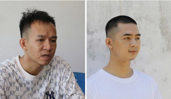 Đối tượng Trần Vũ Toàn (trái) và Nguyễn Đình Khởi cầm đầu ổ nhóm đánh bạc. Ảnh: Công an Nghệ An