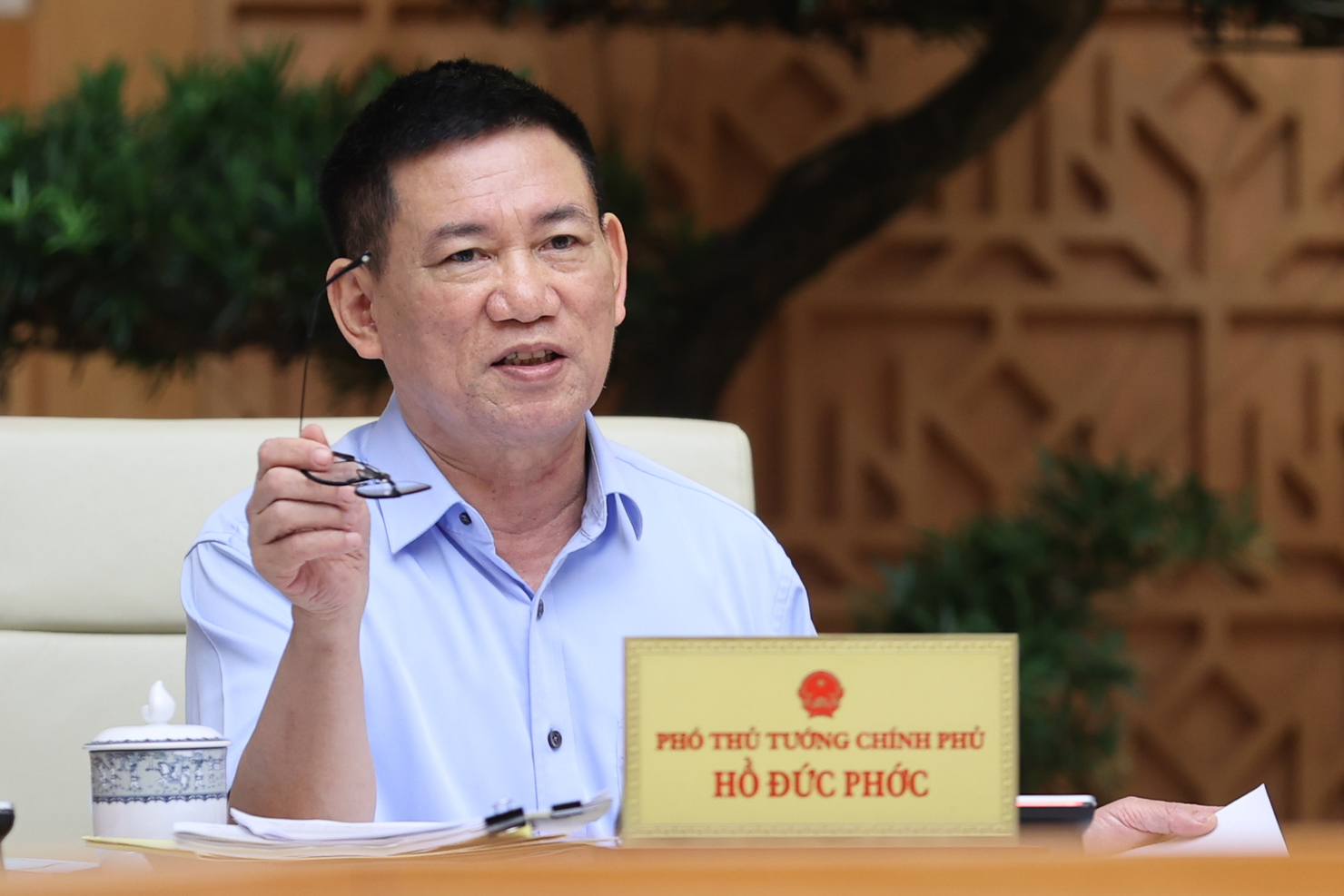 Phó Thủ tướng Chính Phủ Hồ Đức Phớc tại Phiên họp.