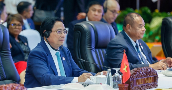 Thủ tướng Chính phủ Phạm Minh Chính chia sẻ ý nghĩa của việc nâng cấp Đối tác Chiến lược ASEAN-Canada năm 2023 mở ra kỷ nguyên mới với những cơ hội cho quan hệ hai bên. Ảnh: VGP/Nhật Bắc