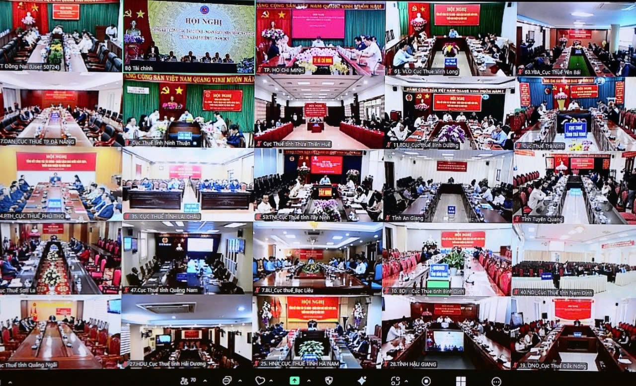 Các địa phương tham dự trực tuyến Hội nghị Tổng kết. Ảnh: Lục Trường.