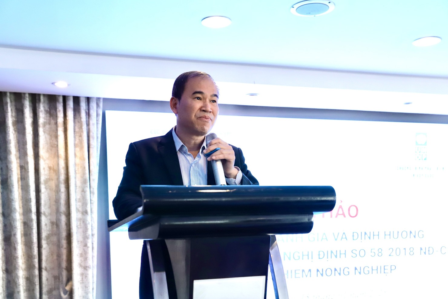 Ông Phạm Văn Đức -  Phó Cục trưởng Cục Quản lý, giám sát bảo hiểm phát biểu tại Hội thảo.