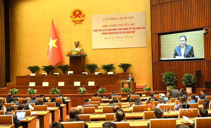 Chủ tịch Quốc hội Trần Thanh Mẫn phát biểu. Ảnh: Lâm Hiển