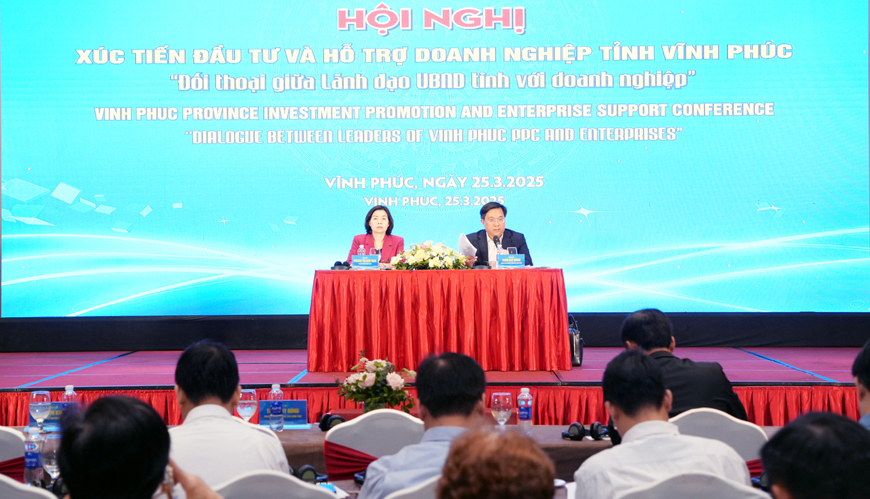 Hội nghị Xúc tiến đầu tư và hỗ trợ doanh nghiệp với chủ đề “Đối thoại giữa lãnh đạo UBND Tỉnh với doanh nghiệp”.