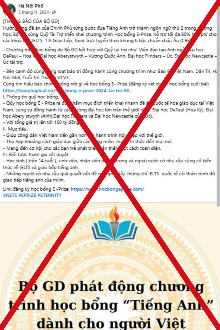 Bộ GD-ĐT cảnh báo tình trạng giả mạo về các quỹ học bổng tiếng Anh