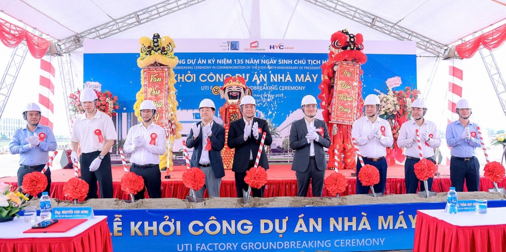 lễ khởi công xây dựng Nhà máy Công nghệ cao UTI tại KCN Thăng Long Vĩnh Phúc, xã Tam Hợp, huyện Bình Xuyên, tỉnh Vĩnh Phúc