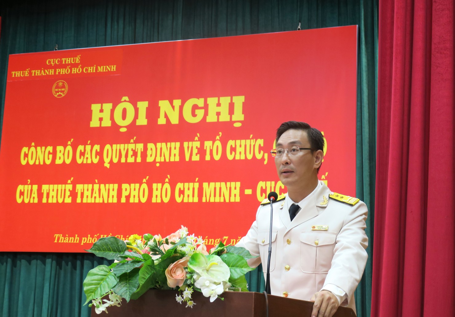 Ông Đoàn Minh Dũng, tân Trưởng Thuế TP. Hồ Chí Minh phát biểu tại hội nghị. Ảnh: Đức Mỹ