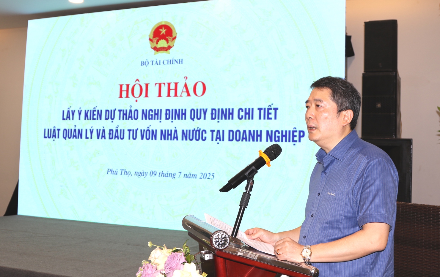 Thứ trưởng Bộ Tài chính Cao Anh Tuấn phát biểu tại Hội thảo lấy ý kiến về các dự thảo Nghị định quy định chi tiết Luật số 68/2025/QH15.