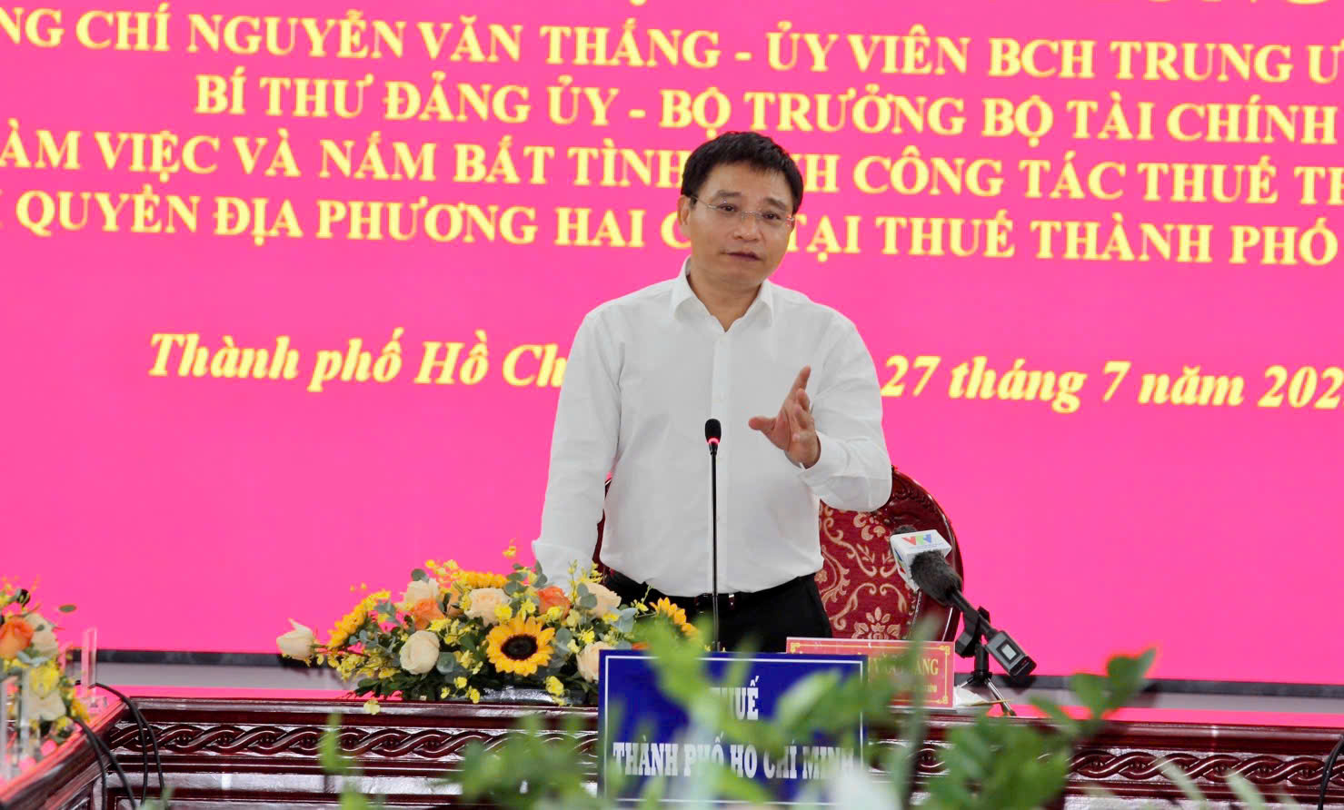 Bộ trưởng Bộ Tài chính Nguyễn Văn Thắng phát biểu chỉ đạo tại buổi làm việc