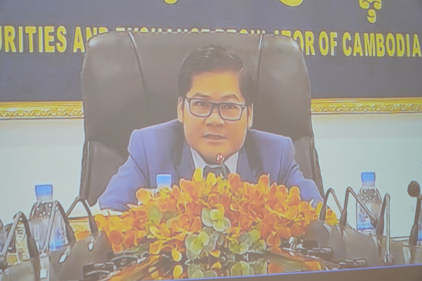 Ông Sou Socheat Tổng Vụ trưởng SERC phát biểu trực tuyến tại Hội thảo. 