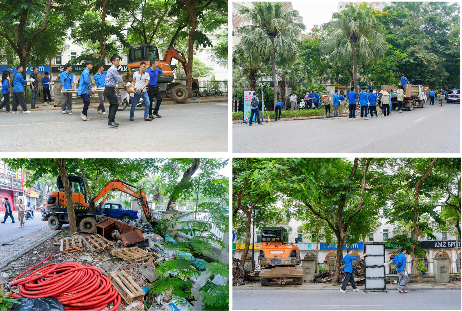 Cán bộ, nhân dân và các doanh nghiệp tham gia tổng vệ sinh môi trường