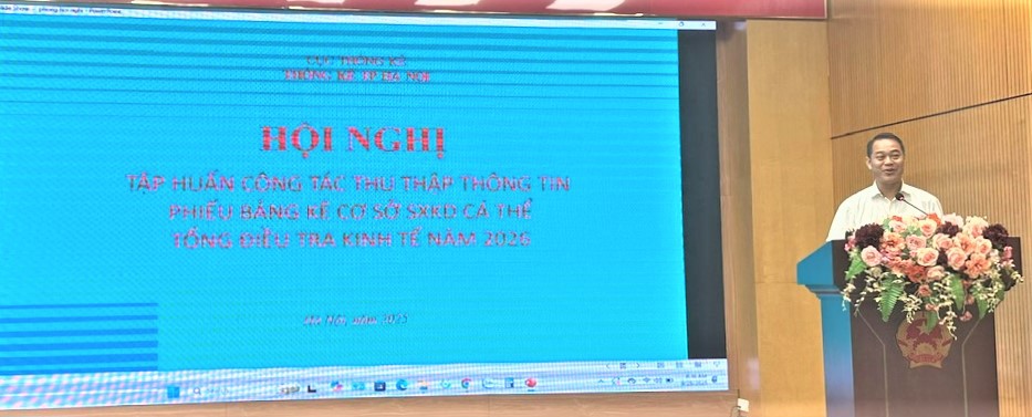 Thống kê trưởng TP. Hà Nội Phạm Hoài Nam phát biểu tại Hội nghị tập huấn