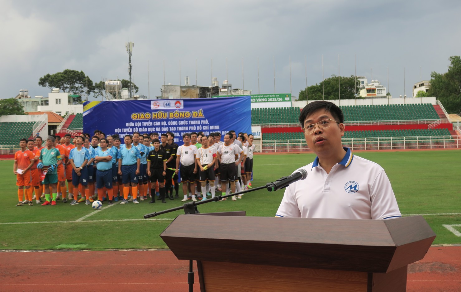 PGS.TS. Phạm Tiến Đạt - Hiệu trưởng Trường Đại học Tài chính - Marketing phát biểu tại sự kiện. Ảnh: Đức Mỹ