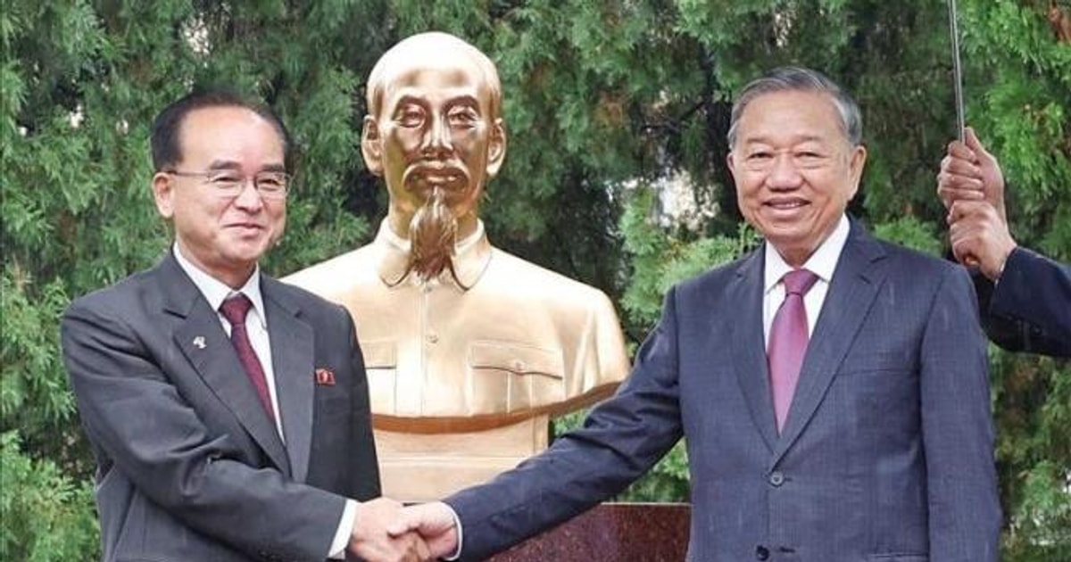 Tổng Bí thư Tô Lâm dự Lễ khánh thành tượng Chủ tịch Hồ Chí Minh tại Triều Tiên