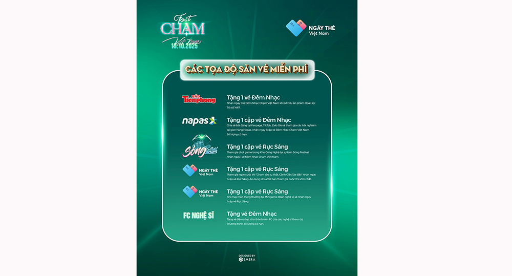 Chương trình tặng vé  diễn ra với cả hai hình thức: trực tuyến và  trực tiếp tại gian hàng NAPAS trong khuôn khổ sự kiện