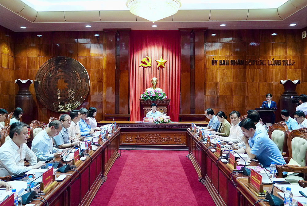 Lãnh đạo Sở Tài chính báo cáo tại buổi làm việc