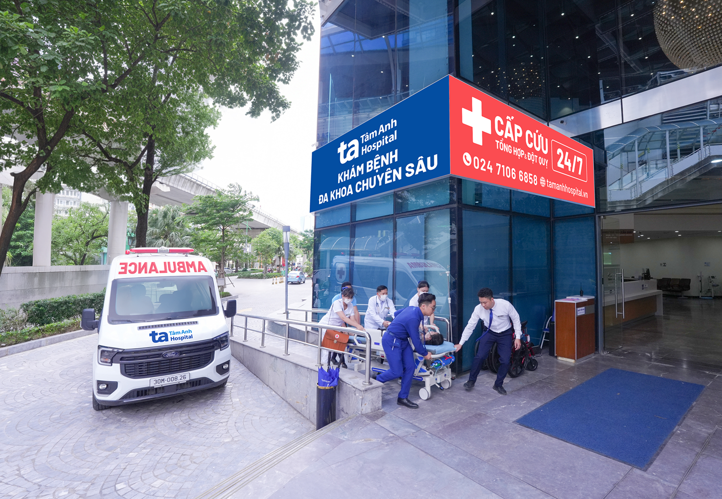 Cấp cứu đột quỵ là thế mạnh của hệ thống y tế Tâm Anh nên cũng được triển khai tại phòng khám. Nếu cần thiết, bệnh nhân được chuyển tuyến đến Bệnh viện Đa khoa Tâm Anh điều trị chuyên sâu. Ảnh: BVĐK Tâm Anh