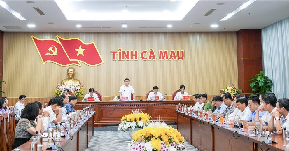 Toàn cảnh hội nghị chuyên đề 3 Chương trình mục tiêu quốc gia do UBND tỉnh Cà Mau tổ chức. Ảnh: Cổng thông tin điện tử tỉnh Cà Mau