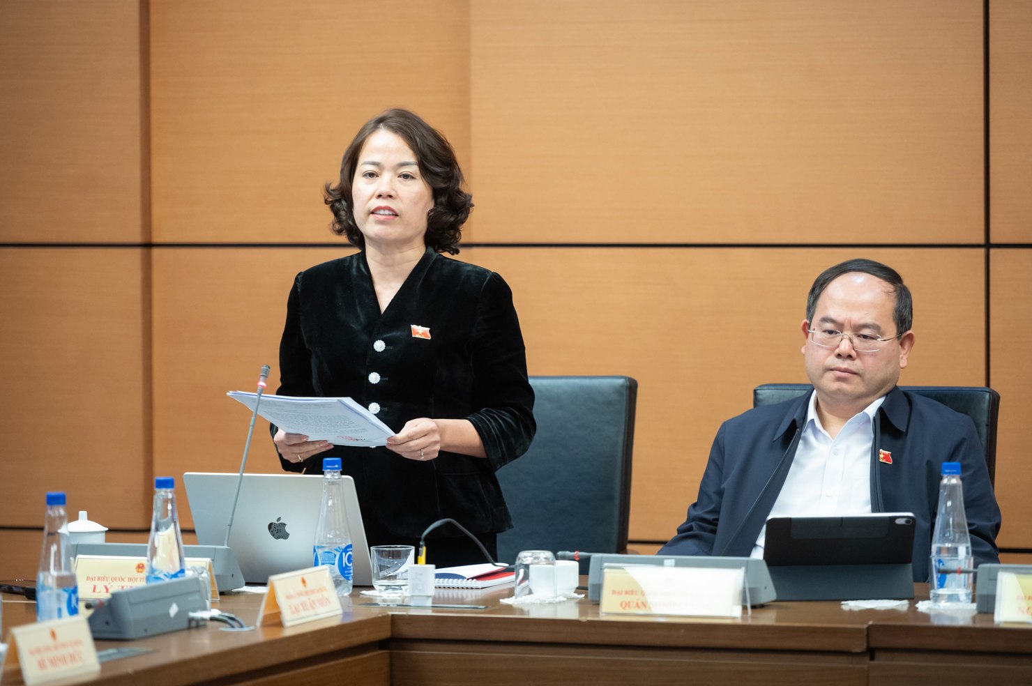 Đại biểu Lý Thị Lan - Đoàn đại biểu Quốc hội tỉnh Tuyên Quang phát biểu.