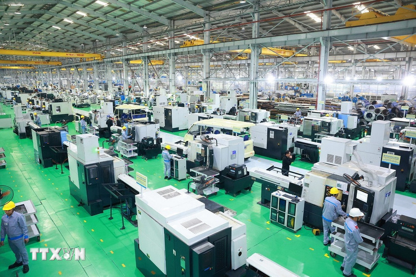 Một trạm sạc xe điện tại Hà Nội. (Ảnh: Xuân Quảng/Vietnam+).