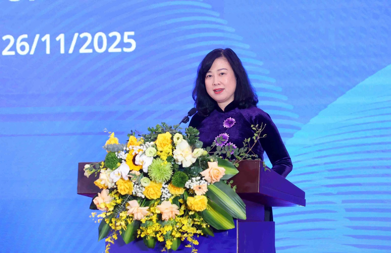 Bộ trưởng Bộ Y tế Đào Hồng Lan phát biểu tại buổi lễ. Ảnh: VGP