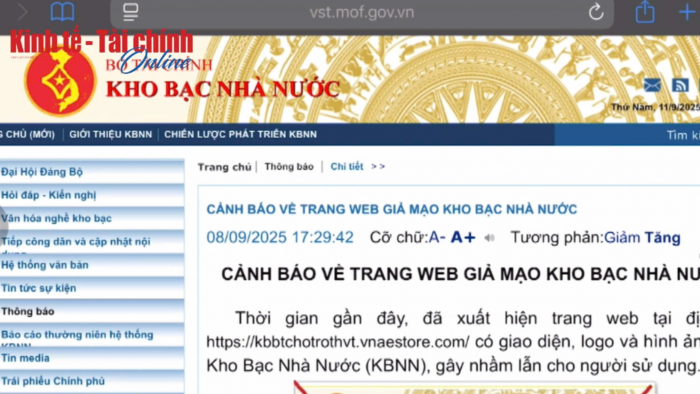 VIDEO: Cảnh báo trang web giả mạo cổng thông tin điện tử của Kho bạc Nhà nước